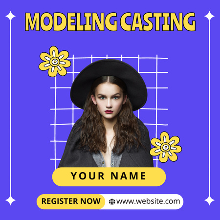 Model Casting with Woman in Stylish Hat Instagram Modelo de Design