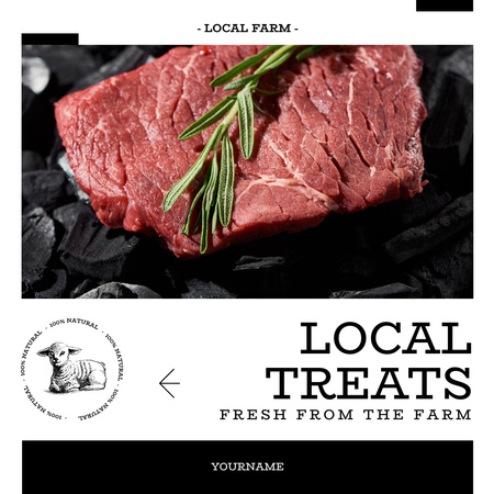 Sale Offer of Fresh Farm Meat Instagram Design Template