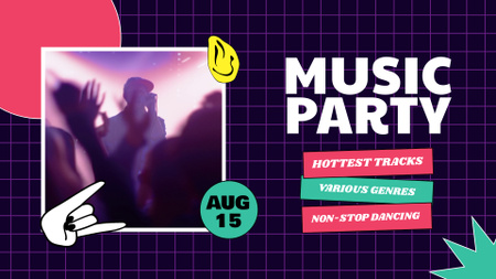 Designvorlage Die heißesten Titel auf der Music Party für Full HD video