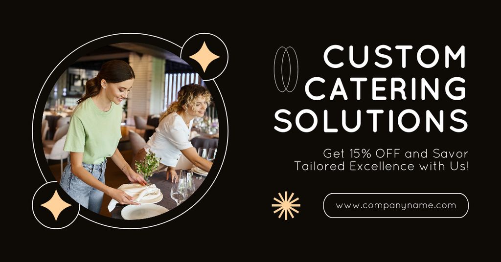 Custom Catering Solutions Ad Facebook AD Modelo de Design