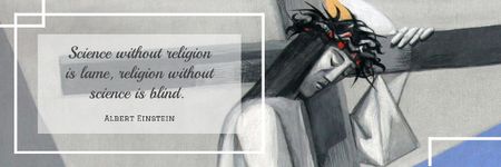 Citation about science and religion Email headerデザインテンプレート