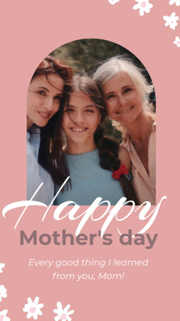 Mother's Day Celebration With Warm Wishes Instagram Video Story Design Template