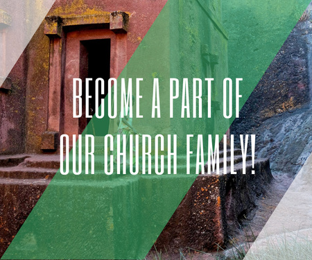 Plantilla de diseño de Become a part of our church family Large Rectangle 
