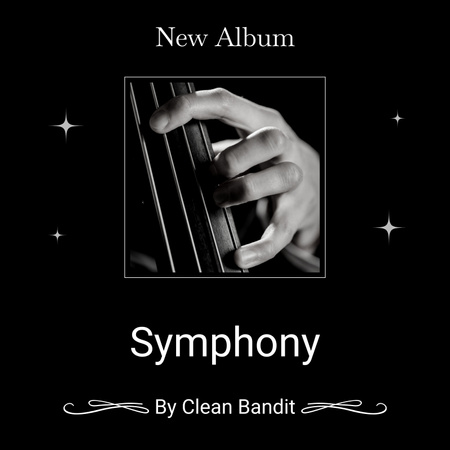 Hand Playing on Classical Instrument Album Cover Design Template
