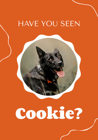 Template di design Announcement about Missing Black Dog Flyer A7