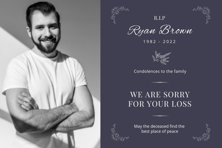 We are Sorry for Your Loss Postcard 4x6in Design Template