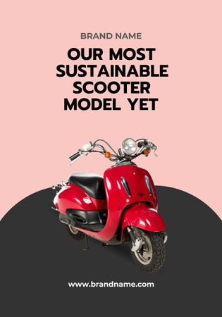 Advertising New Model Scooter Poster 28x40in Design Template