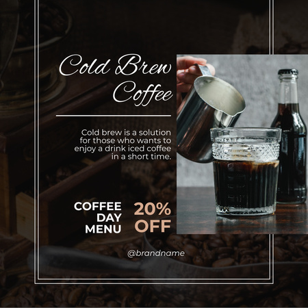 Black Iced Coffee  Instagram Design Template