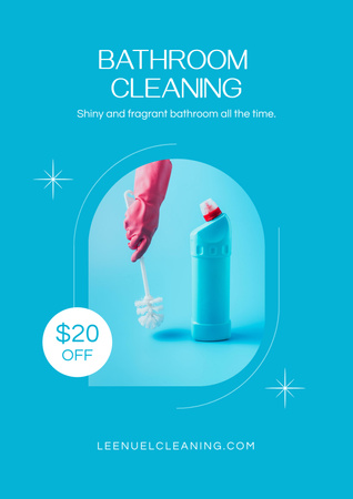 Plantilla de diseño de Anuncio de servicio de limpieza de baño Poster 