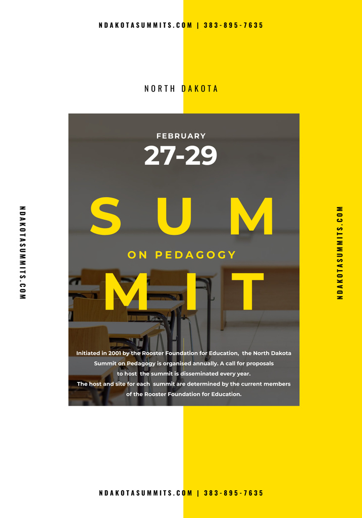 Szablon projektu Summit Event Announcement with Tables in Classroom Poster 28x40in