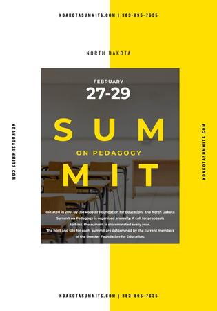 Summit esemény bejelentése asztalokkal az osztályteremben Poster 28x40in tervezősablon
