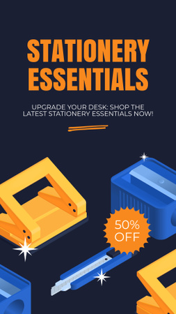 Stationery Essentials Special Offer with Discount Instagram Story Πρότυπο σχεδίασης