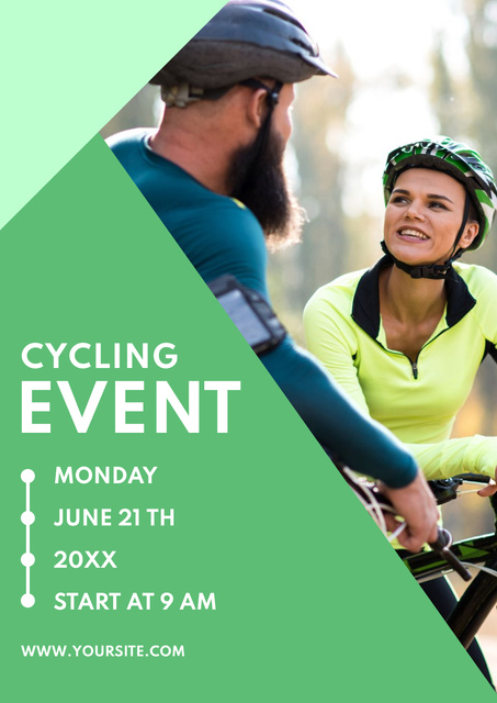 Cycling Event Ad Layout with Photo Poster Design Template