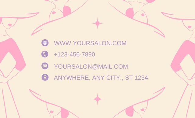 Style and Beauty Salon Ad Business Card 91x55mm Tasarım Şablonu
