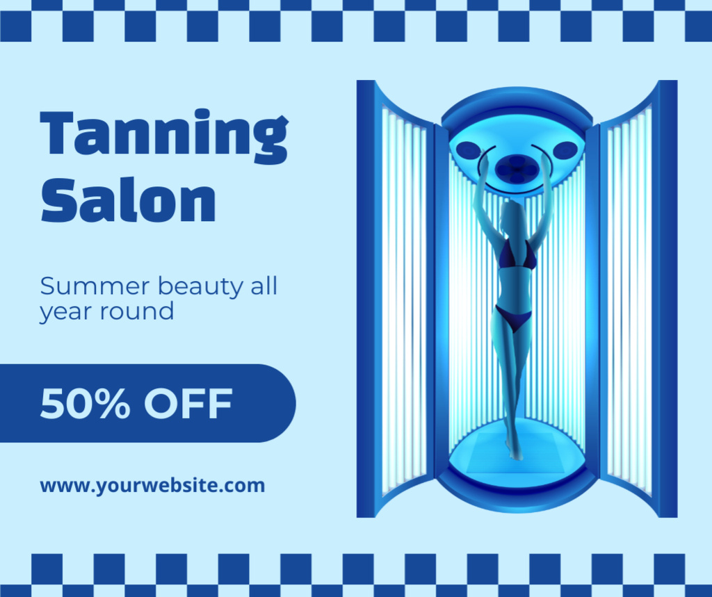 Summer Discount on Tanning Salon Services Facebookデザインテンプレート