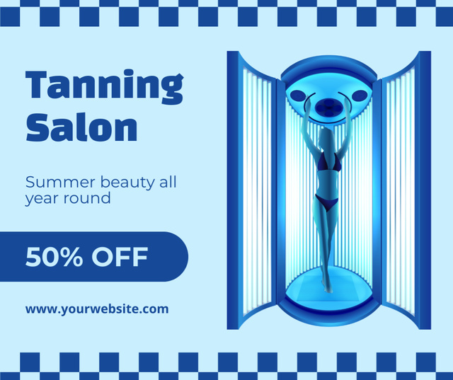 Ontwerpsjabloon van Facebook van Summer Discount on Tanning Salon Services