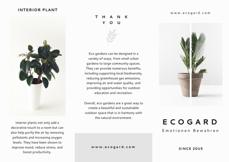 Plantilla de diseño de Oferta de servicios de diseño de jardines ecológicos Brochure 