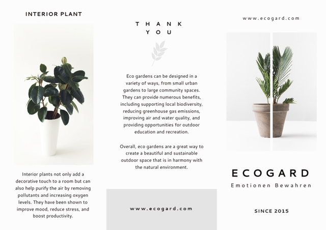 Eco-garden Design Services Offer Brochure – шаблон для дизайну