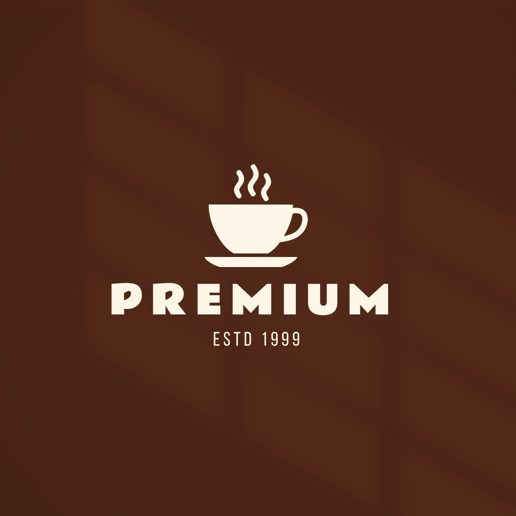 Premium Cafe Emblem with Cup Logo Πρότυπο σχεδίασης