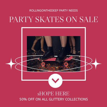 Sale of Party Skates Instagram Design Template