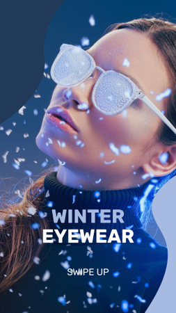 Winter Eyewear Fashion Ad Instagram Story tervezősablon