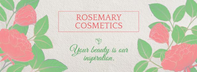 Cosmetics Shop Offer with Flowers Facebook cover – шаблон для дизайну