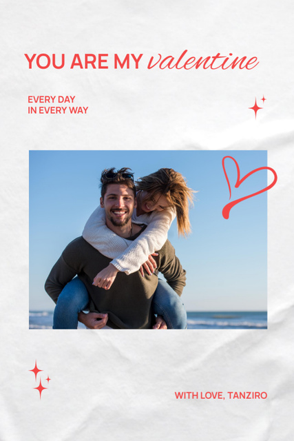You Are My Valentine Postcard 4x6in Vertical – шаблон для дизайну