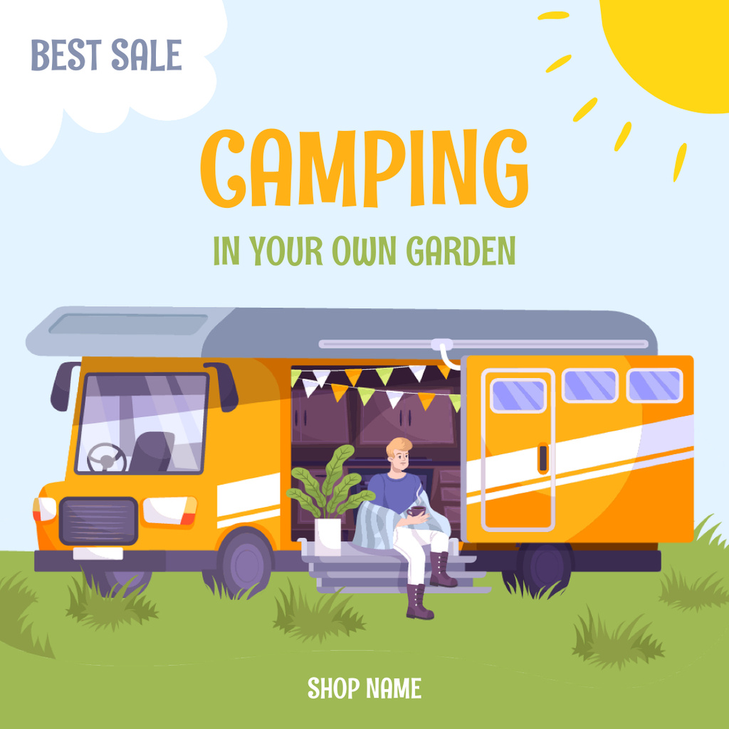 Garden Camping Offer Instagram Design Template