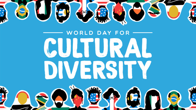 World Day for Cultural Diversity with People of Different Nationalities Zoom Background Design Template