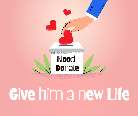 Blood donation volunteering Facebook Design Template