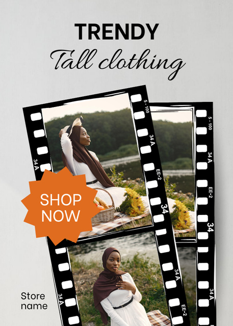 Template di design Offer of Trendy Clothes for Tall Flayer