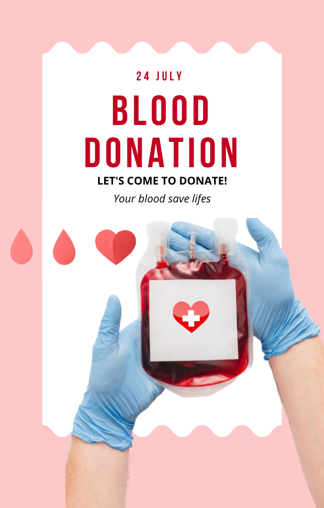 Call to Donate Blood For Saving Lives In Summer Invitation 4.6x7.2in – шаблон для дизайна