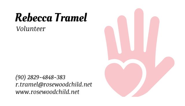 Compassionate Childcare And Child Defense Fund Volunteer Business Card USデザインテンプレート