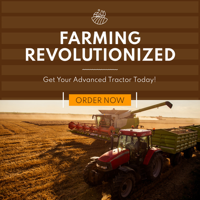 Advanced Tractors For Farming Offer Animated Post Šablona návrhu