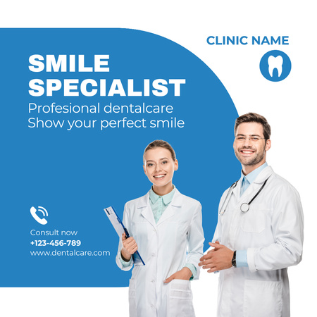 Services of Dental Specialists Animated Post Design Template