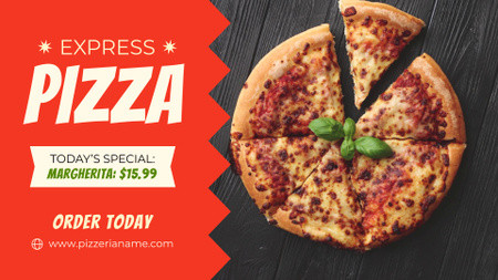 Crispy Pizza Margherita Offer In Pizzeria Full HD video Design Template