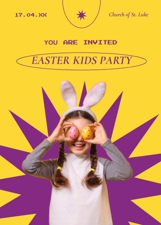 Easter Holiday Kids Party Announcement Flayer – шаблон для дизайна