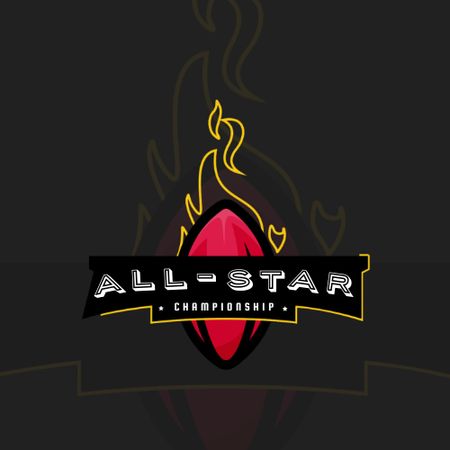 American Football Sport Club Emblem Animated Logo Design Template