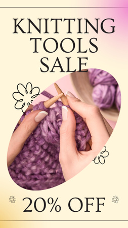 Knitting Tools Sale Offer Instagram Story Design Template