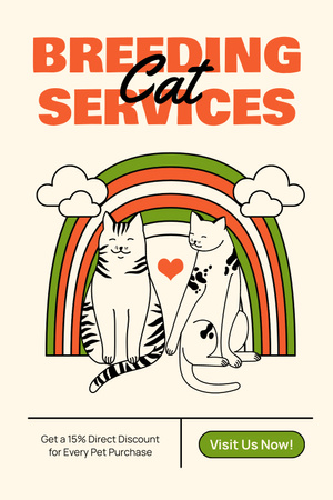 Szablon projektu Oferta usług w zakresie hodowli kotów Pinterest