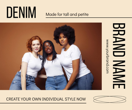 Platilla de diseño Denim Clothes Offer for Tall and Petite Facebook