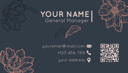 General Manager of Floral Shop Business Card US Design Template