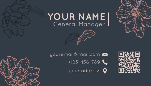 General Manager of Floral Shop Business Card US Πρότυπο σχεδίασης