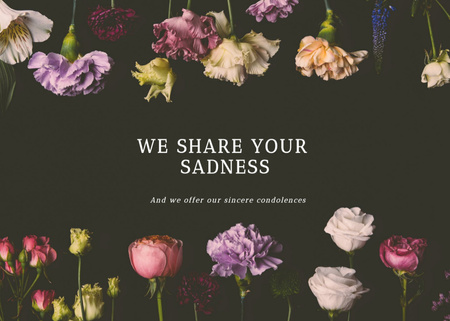 Szimpatikus Szavak Virágokkal Keret Postcard 5x7in tervezősablon