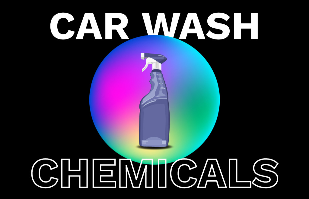 Car Wash Chemicals Ad Business Card 85x55mm Modelo de Design