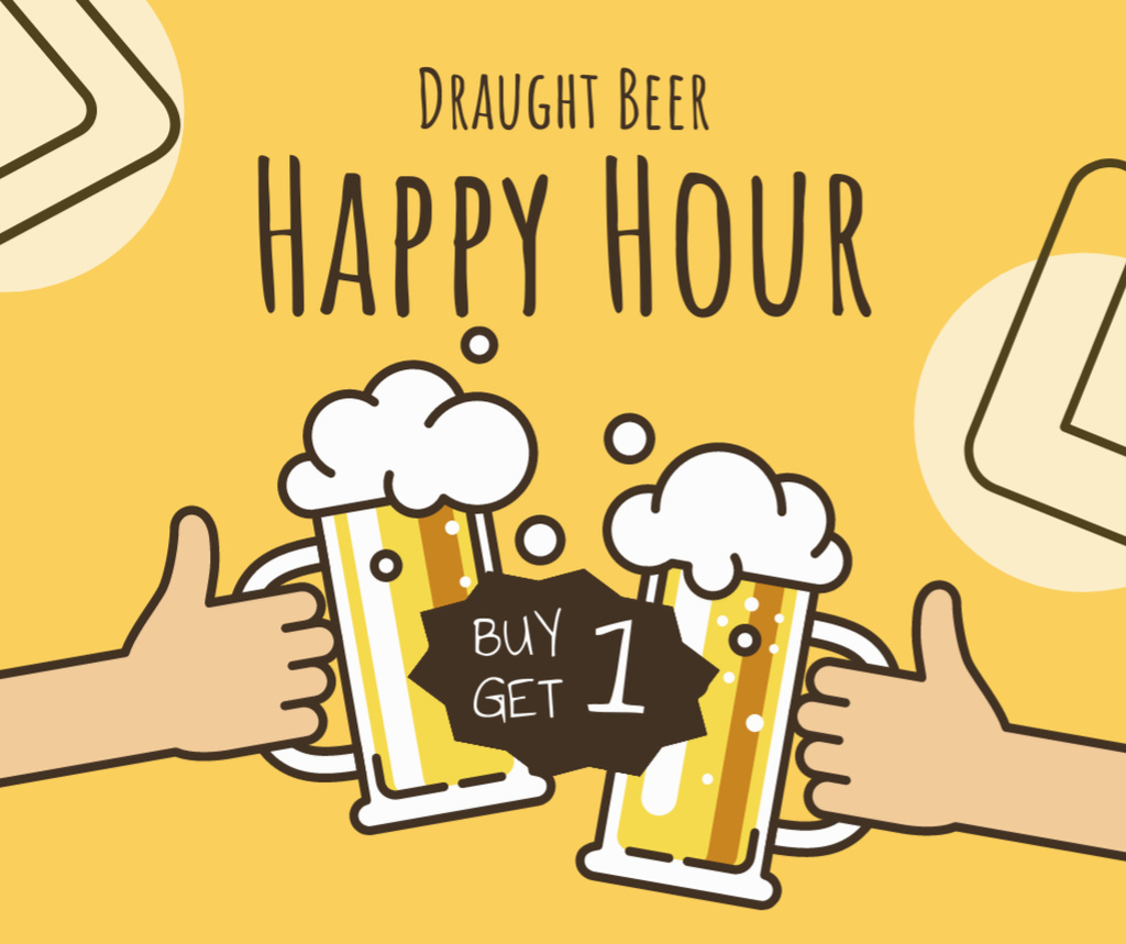 Happy Hour in World of Craft Brews Facebookデザインテンプレート
