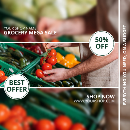 Veggies And Fruits Sale Offer With Tomatoes Instagram Design Template