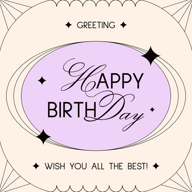 Neutral Text of Birthday Greeting LinkedIn post Design Template
