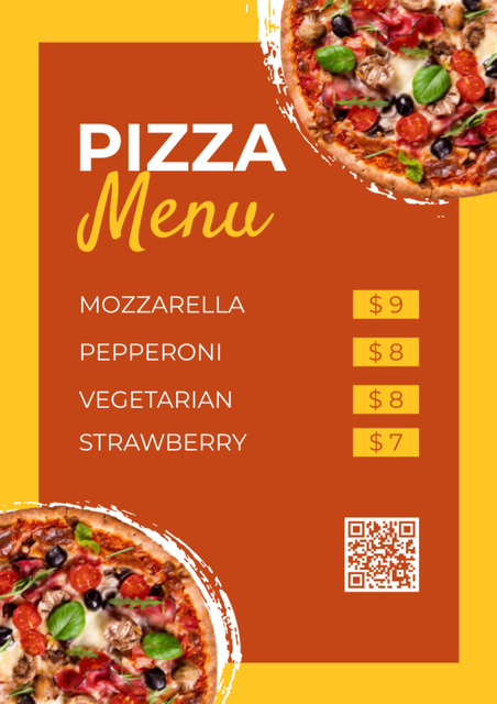 Price for Delicious Fresh Pizza Menu tervezősablon