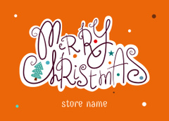 Merry Christmas Greeting Message on Orange